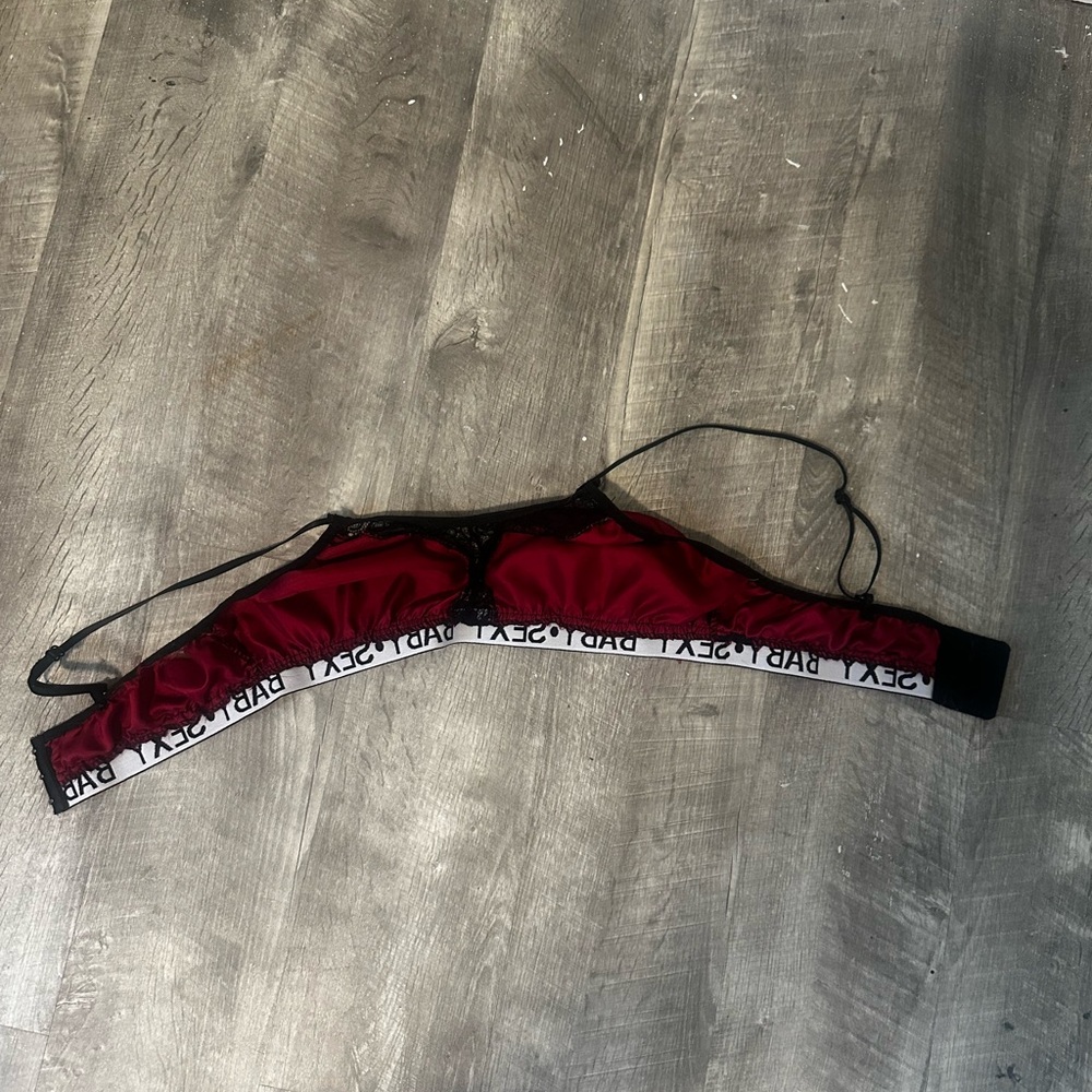 SHEIN Red and Black Bra Intimates & Sleepwear
